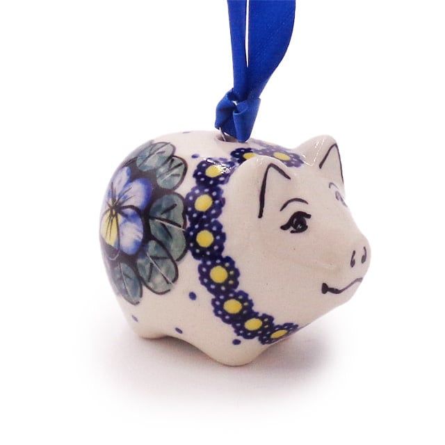 Pansies Piggy Ornament Pansies Piggy Ornament