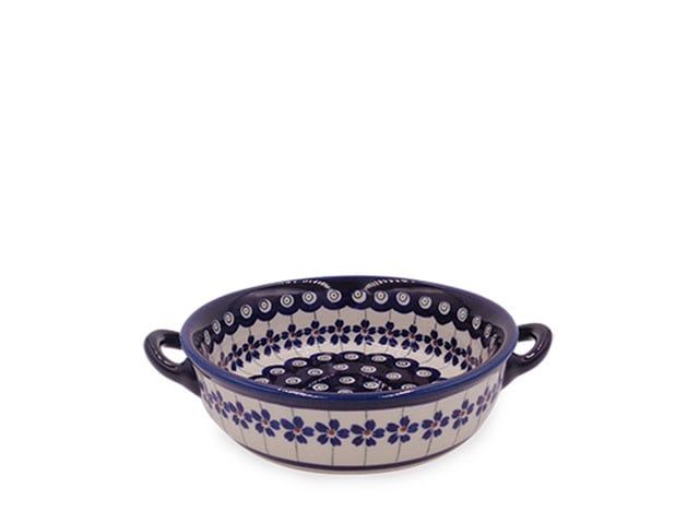 Floral Peacock Round Baker with Handles - Sm Floral Peacock Round Baker with Handles - Sm