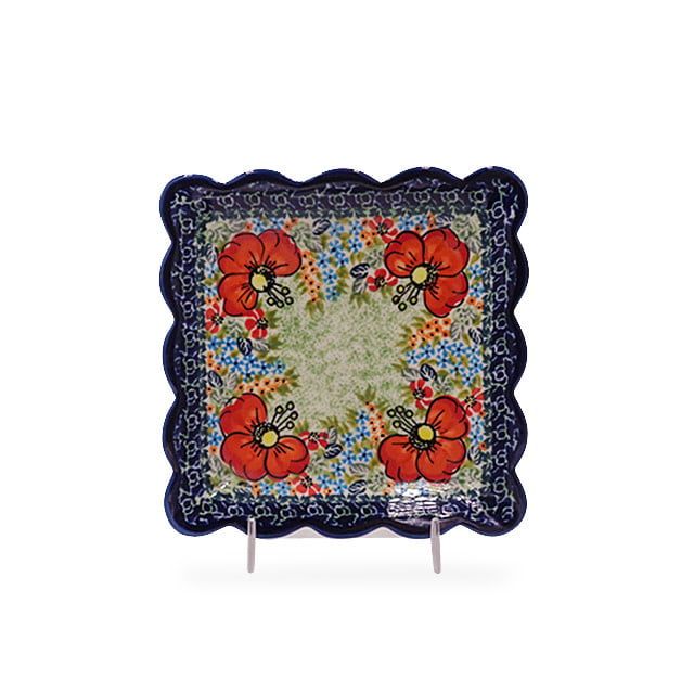 Poppy Charm Ruffled Dessert Plate