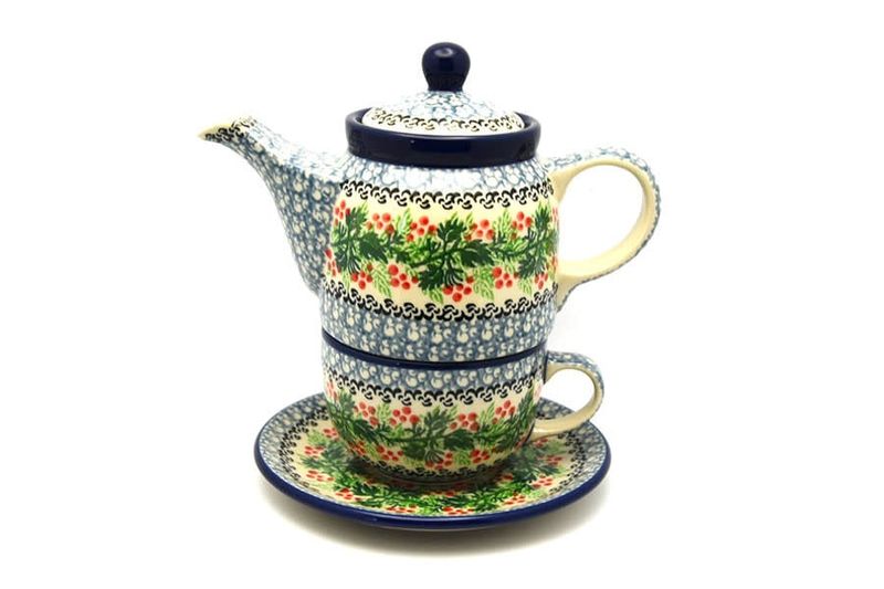 Holly Berry Stacked Teapot