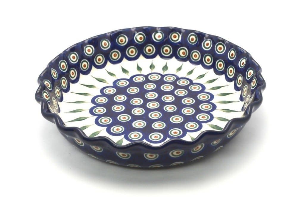 Peacock Fluted Pie Plate