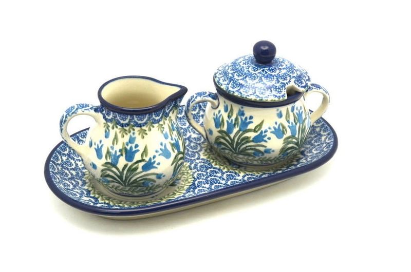 Blue Bells Cream & Sugar w/ Plate Blue Bells Cream & Sugar w/ Plate
