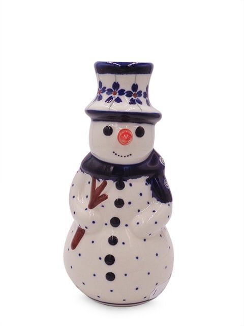 Floral Peacock Snowman Candlestick
