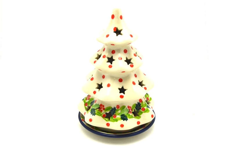 Christmas Holly Christmas Tree Luminary - 7"