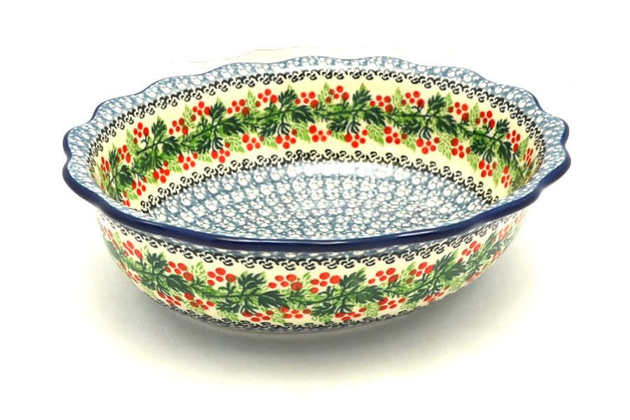 Holly Berry Fluted Oval Casserole