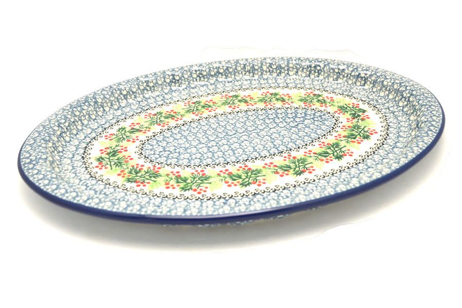 Holly Berry Oval Platter - 14 ½”