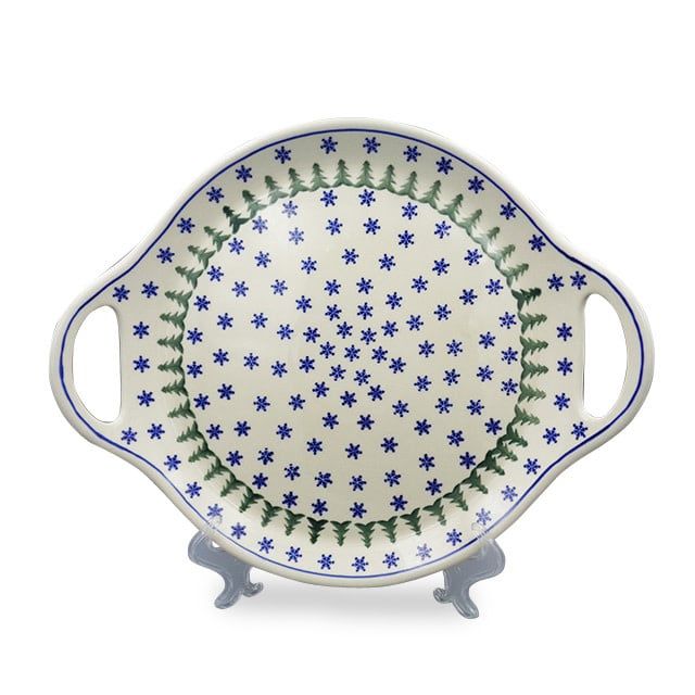 Christmas Night Round Tray w/ Handles