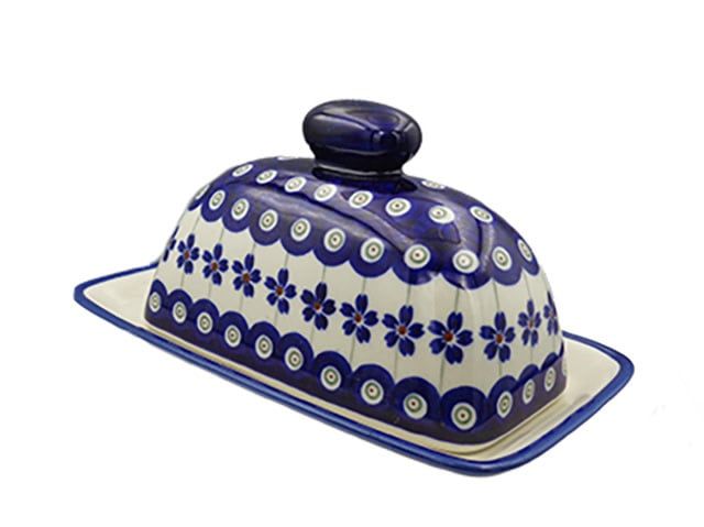 Floral Peacock Butter Dish