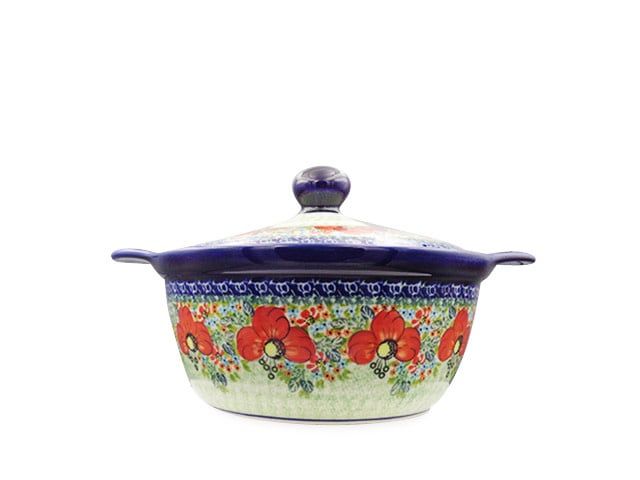 Poppy Charm Covered Pot