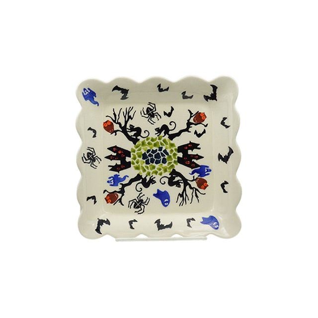 Spiders & Spooks Ruffled Dessert Plate Spiders & Spooks Ruffled Dessert Plate