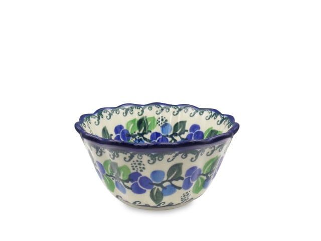 Blue Berries Fluted Bowl
