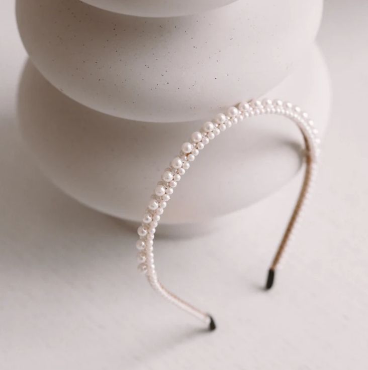 HB009- Mila Skinny Pearl Headband