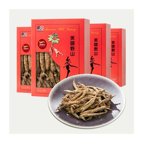 Wild American Ginseng Small Whole Roots — 16 oz (1 lb), 4 x 4 oz Gift Boxes, ~400 roots