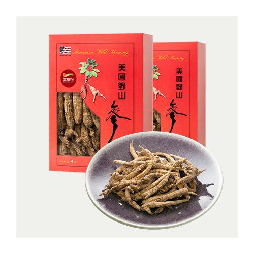 Wild American Ginseng Small Whole Roots — 8 oz (1/2 lb), 2 x 4 oz Gift Boxes, ~240 roots