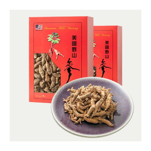 Wild American Ginseng Small Round Ginseng Pearls (Root Pieces) (Tail Root) — 8 oz (1/2 lb), 2 x 4 oz Gift Boxes, ~160 pieces