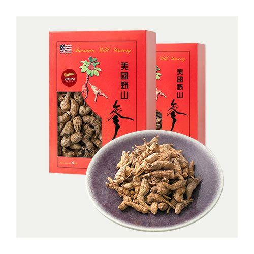 Wild American Ginseng Medium Round Ginseng Pearls (Root Pieces) (Tail Root) — 8 oz (1/2 lb), 2 x 4 oz Gift Boxes, ~160 pieces