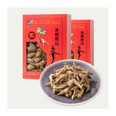 Wild American Ginseng Large Round Ginseng Pearls (Root Pieces) (Tail Root) — 8 oz (1/2 lb), 2 x 4 oz Gift Boxes, ~120 pieces