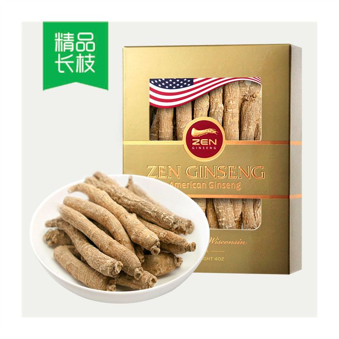 American Ginseng Large Long Root. 4oz/Box
