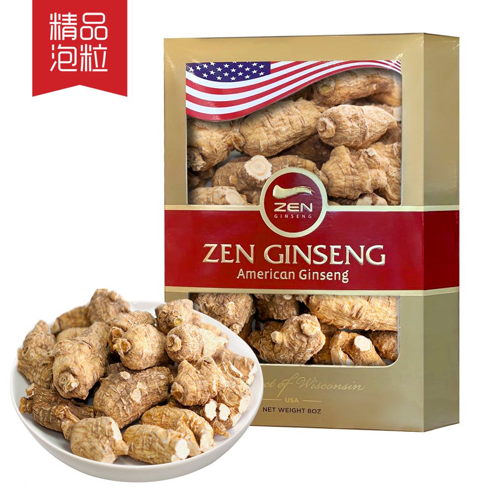 American Ginseng Extra Large Round Root 8oz/Box