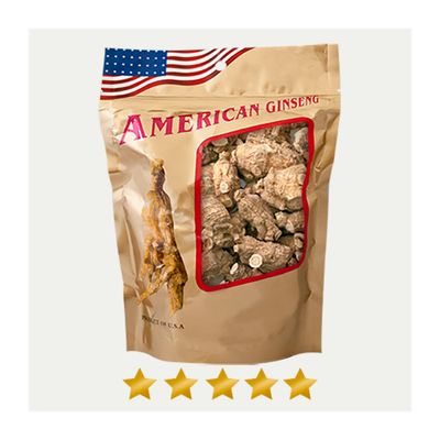 American Ginseng Large Round Root. 1LB/Bag