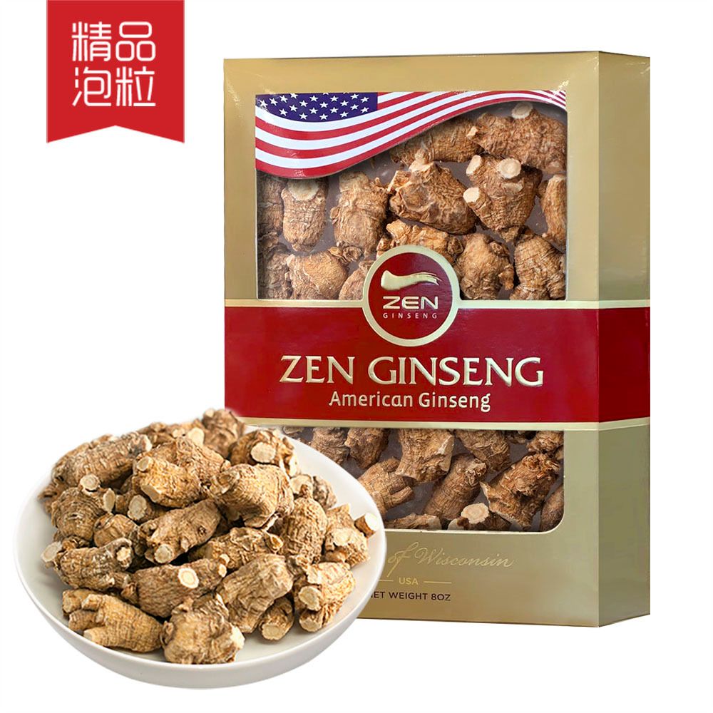 American Ginseng Large Round Root. 8oz/Box