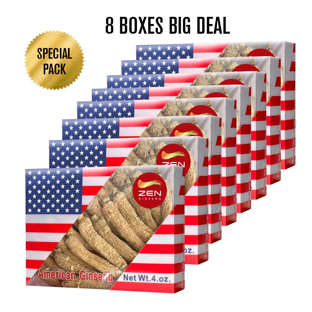 American Ginseng Small Tail Root 4oz/Box x8Boxes