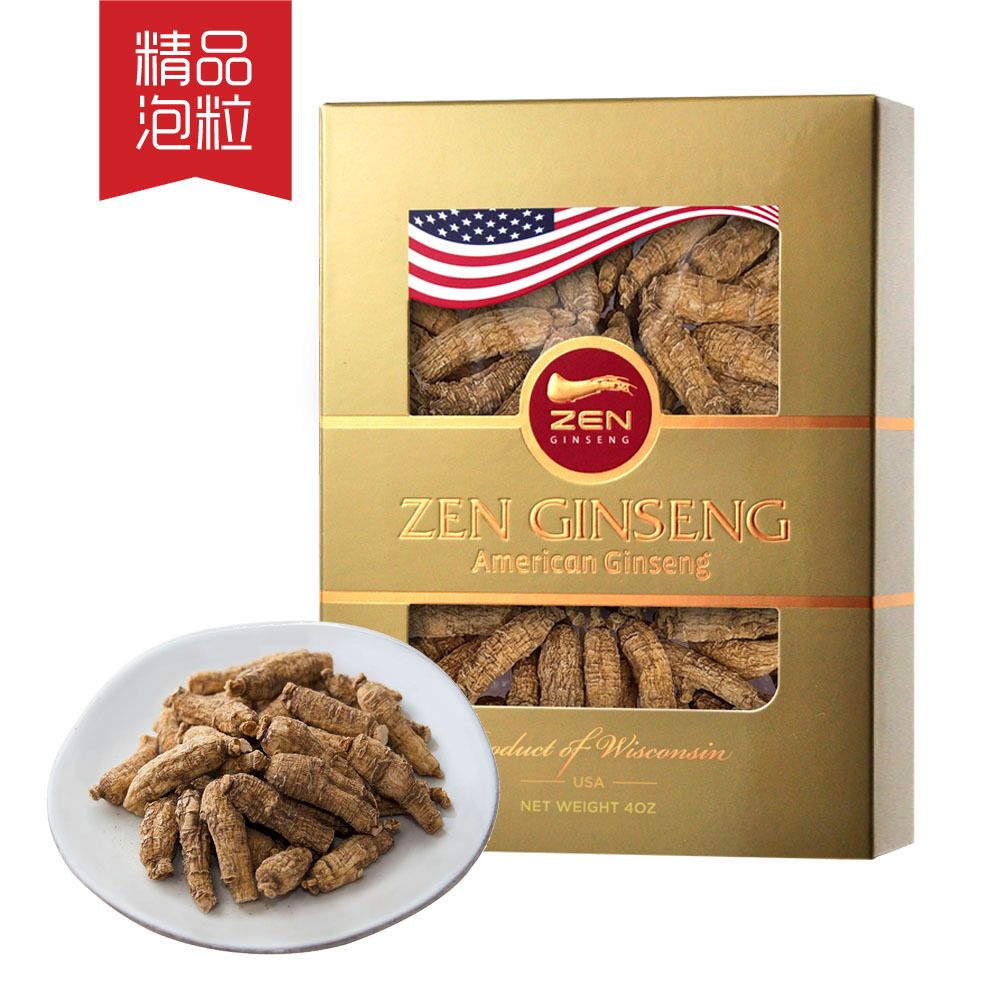 Half Wild Ginseng Original Tail Round Root 4oz/Box