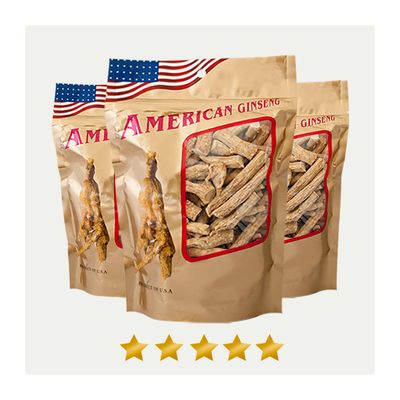 American Ginseng Large Prong 1LB/Bag x3Bags