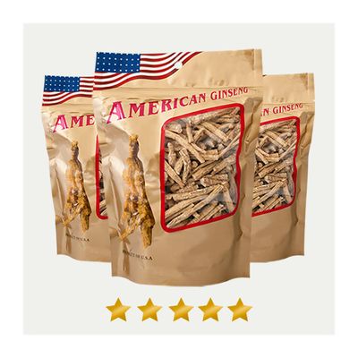 American Ginseng Small Prong 1LB/Bag x3Bags