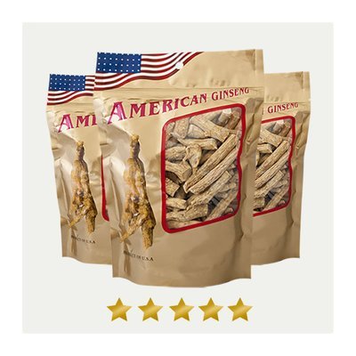 American Ginseng Large Prong 1LB/Bag x3Bags