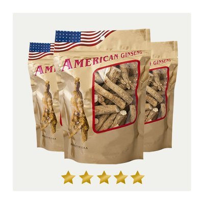 American Ginseng Extra Large Prong 1LB/Bag x3Bags
