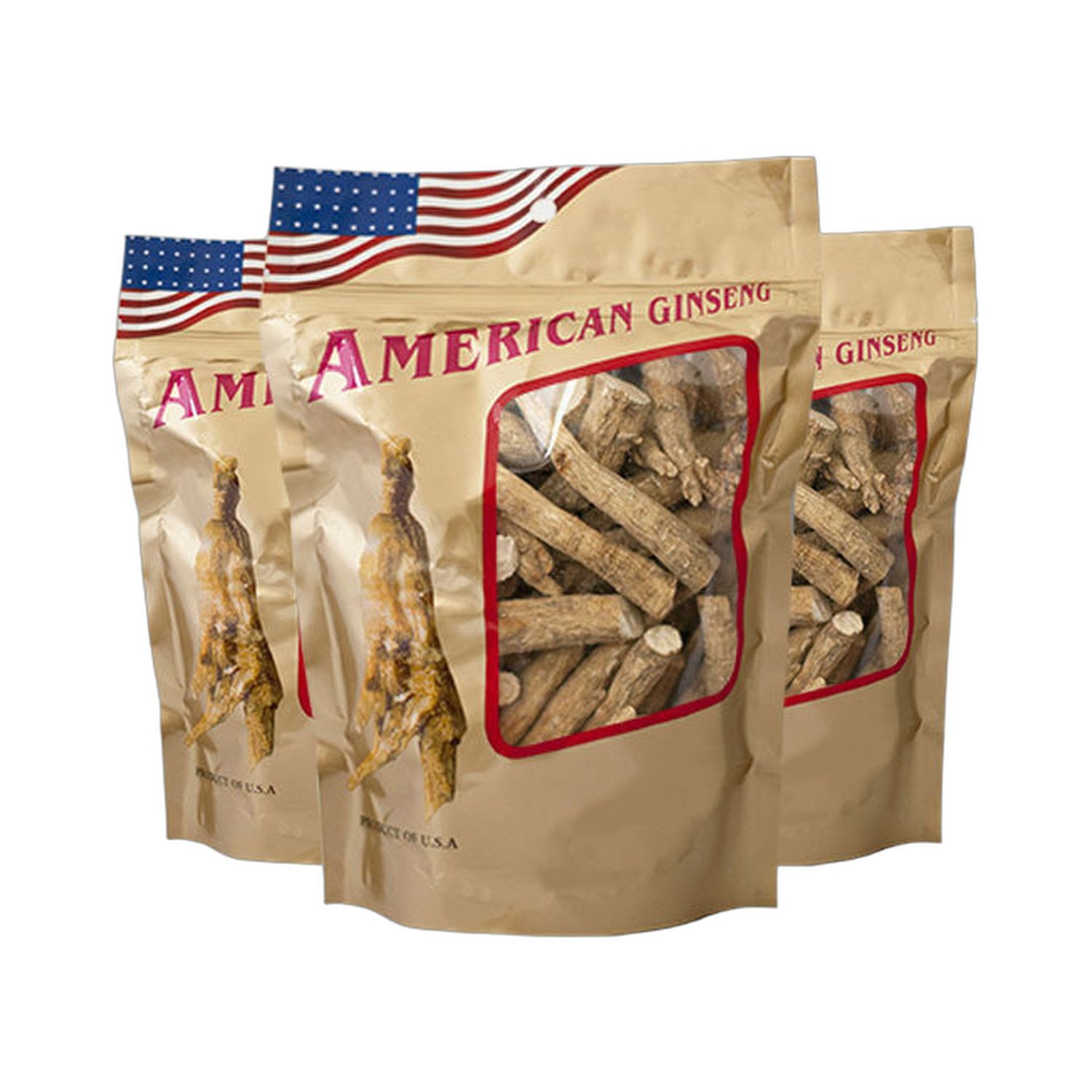 美国花旗参 / 特大剪口西洋参 1磅袋装 *3袋 (共3磅)