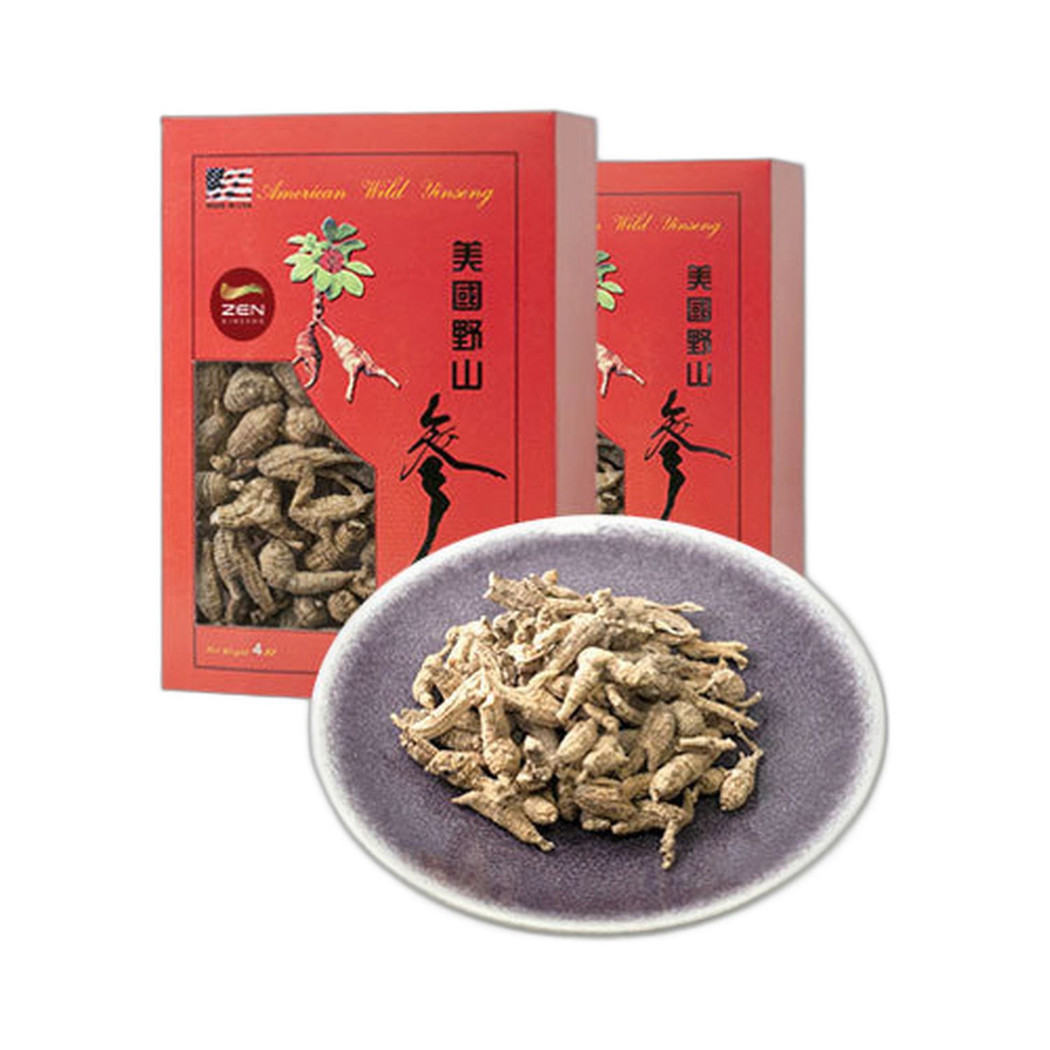 原粒珍珠泡 (原尾) 美国 野山参 半磅 (4安士礼盒*2盒, 約280粒)