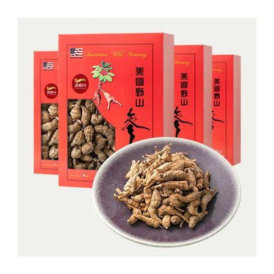 中圆泡粒 (原尾) 美国 野山参 1磅 (4安士礼盒*4盒, 約260粒)
