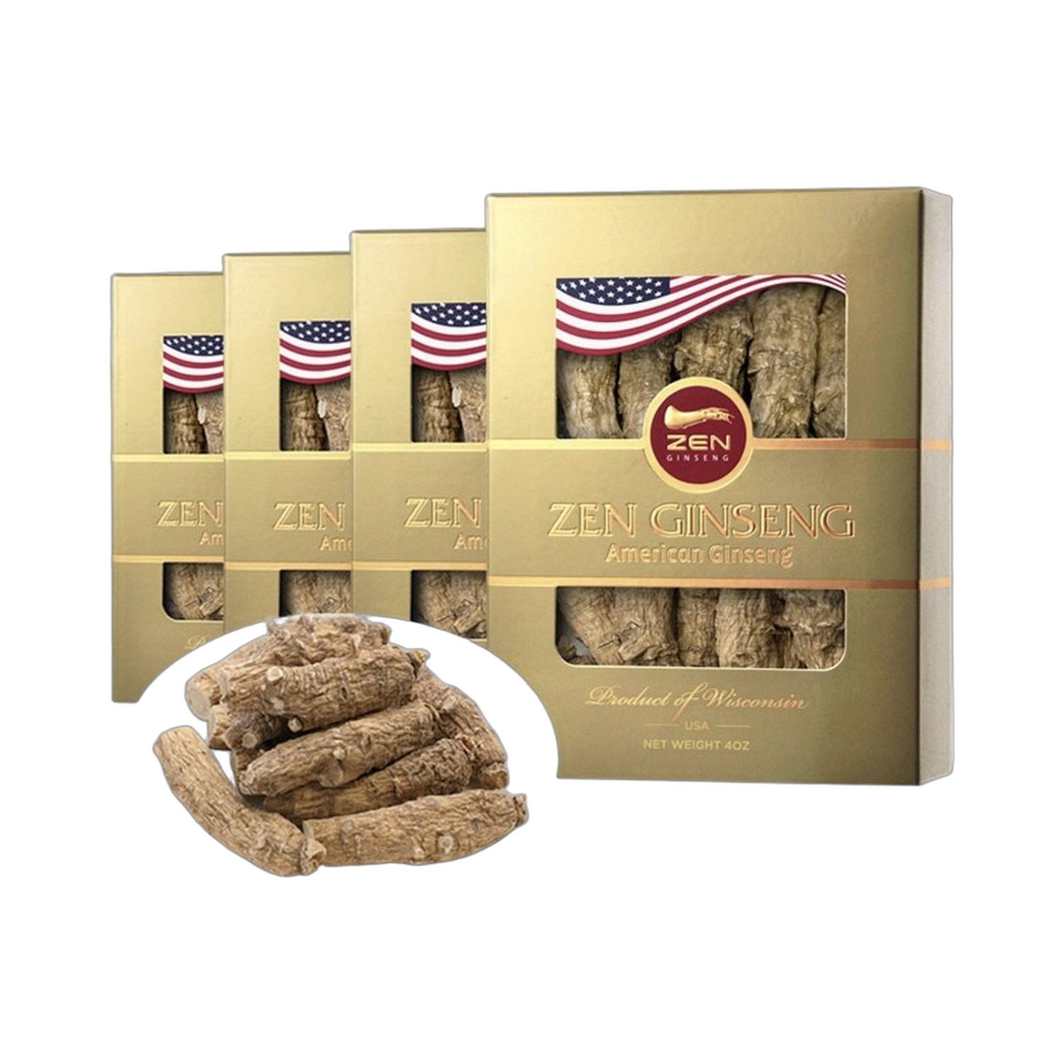 美国花旗参 短枝 (大) 4安士礼盒装 *4盒