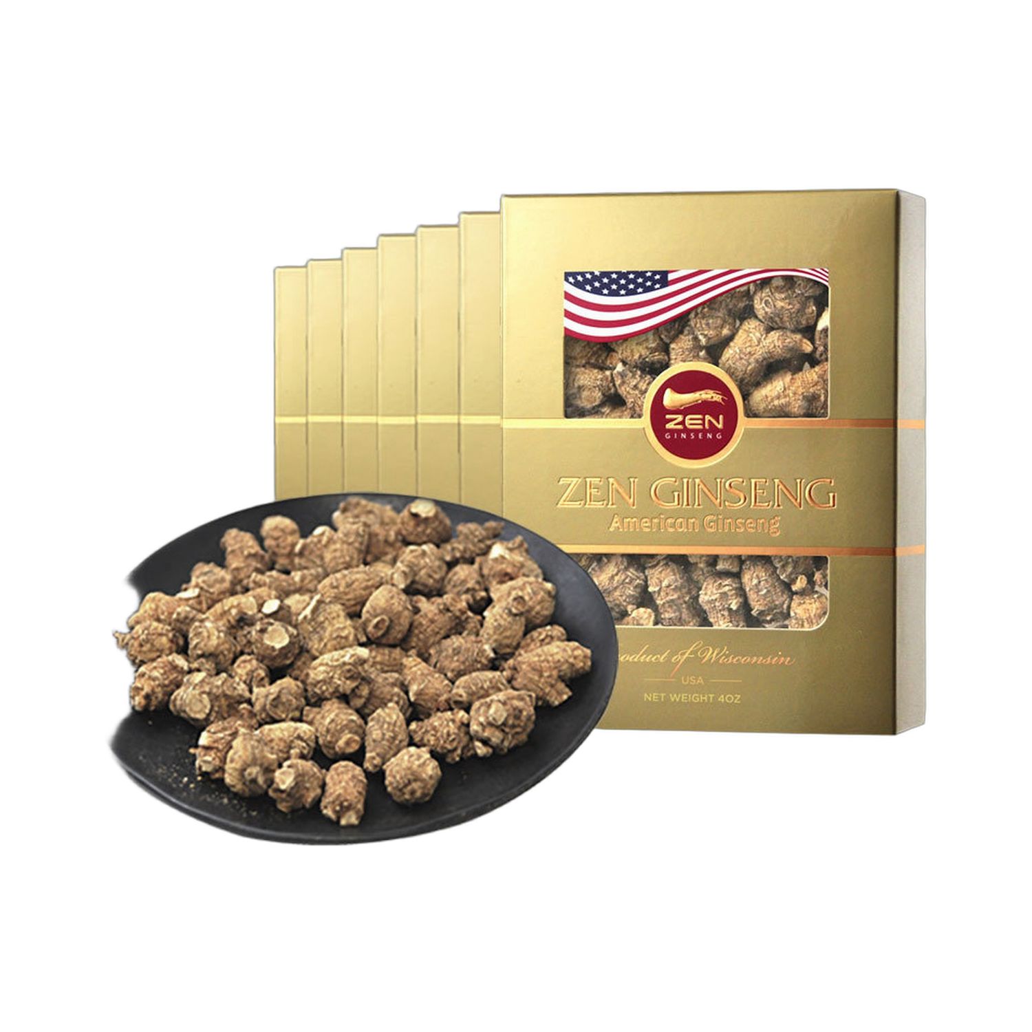 美国半野山粉光参 珍珠泡粒 4安士礼盒装*8盒