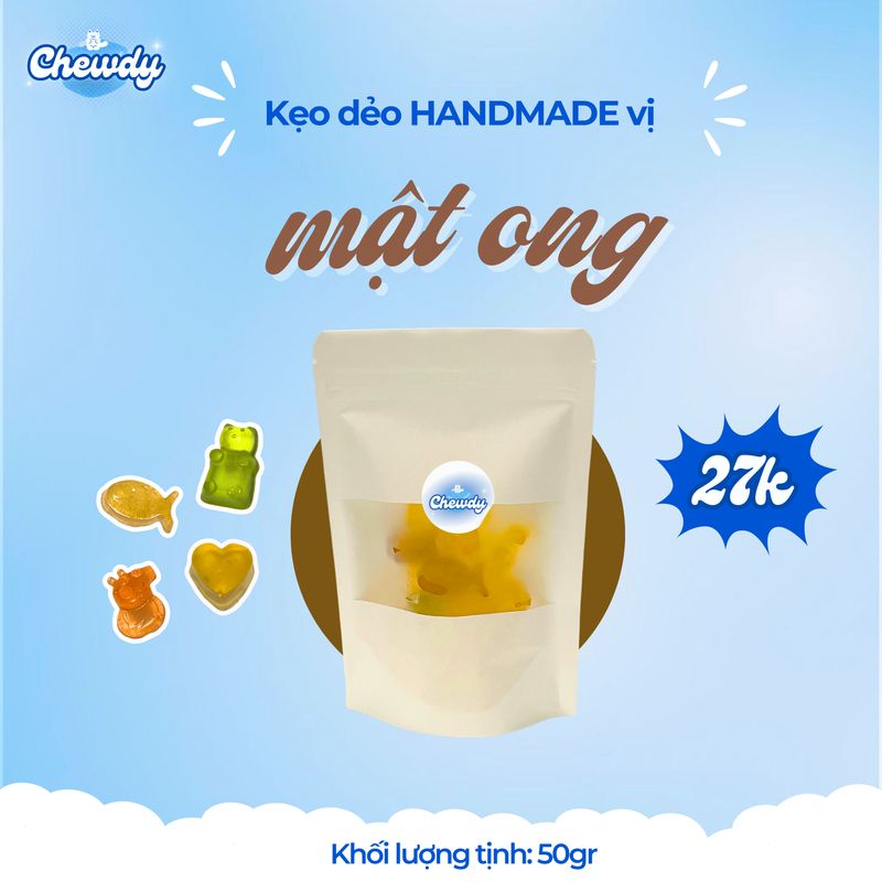 (CHỈ CÒN 1 GÓI) Kẹo dẻo handmade vị Mật Ong 50g