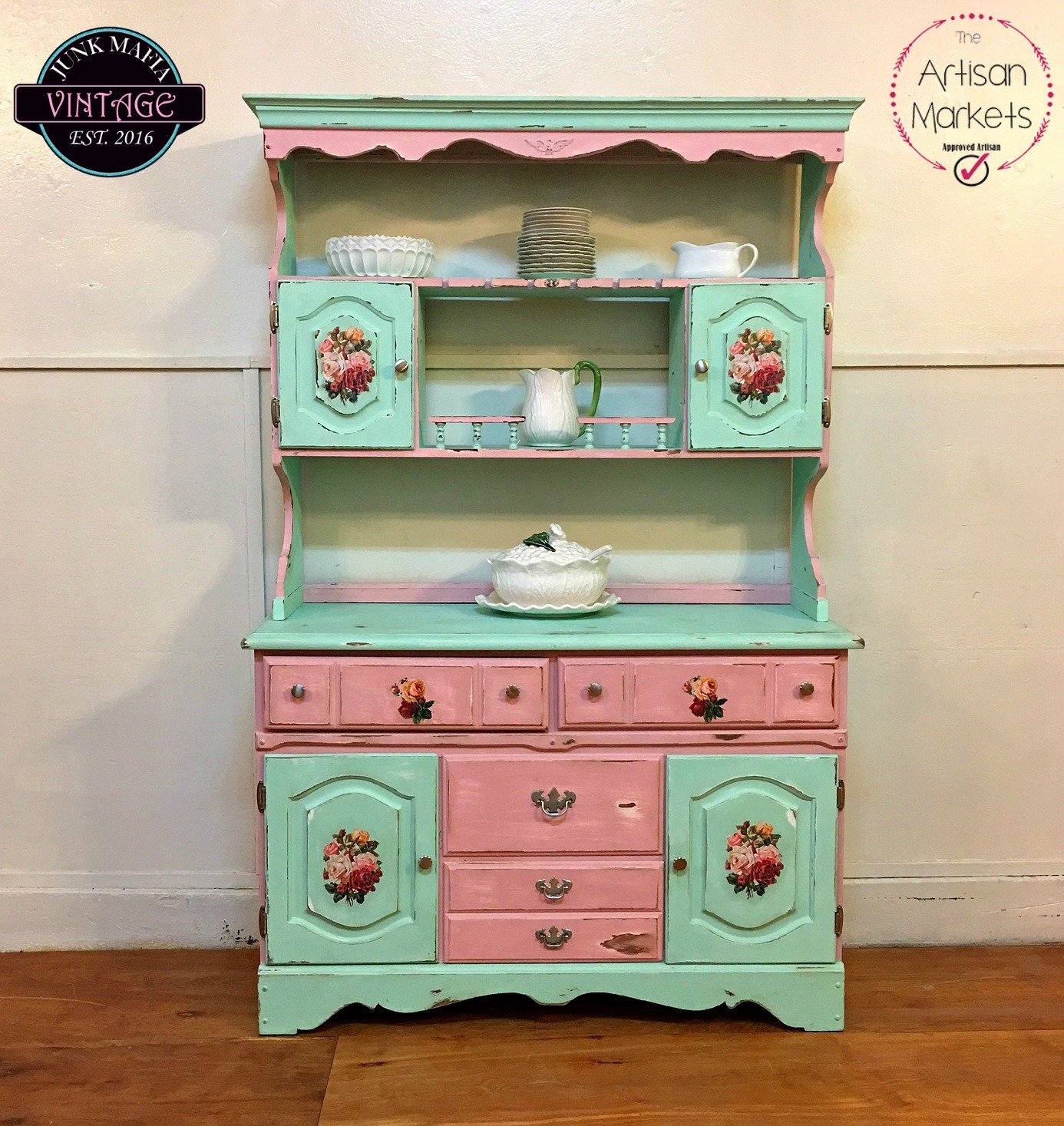 Shabby Country Kitchen Hutch Cupboard