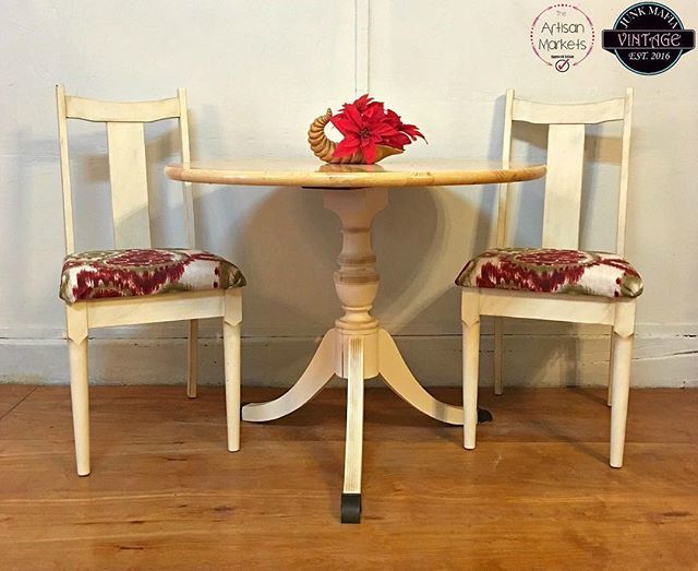 Vintage Rustic Dining Table and 2 Chairs