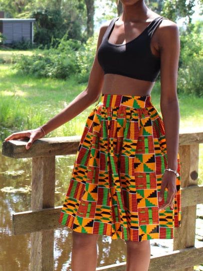 SAASHI African kente skirt, Ankara African wear