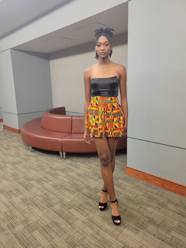 SAASHI African mini kente skirt summer wear