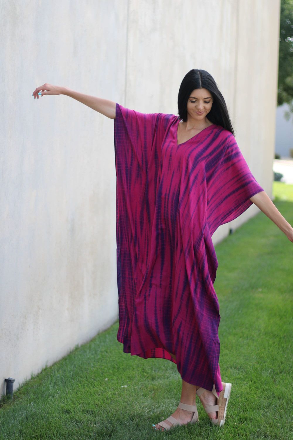 Tie Dyed Kaftan, Plus Size Kaftan Dress, African Kaftam, Indian Kaftan, Size: Regular, Length: 55 in