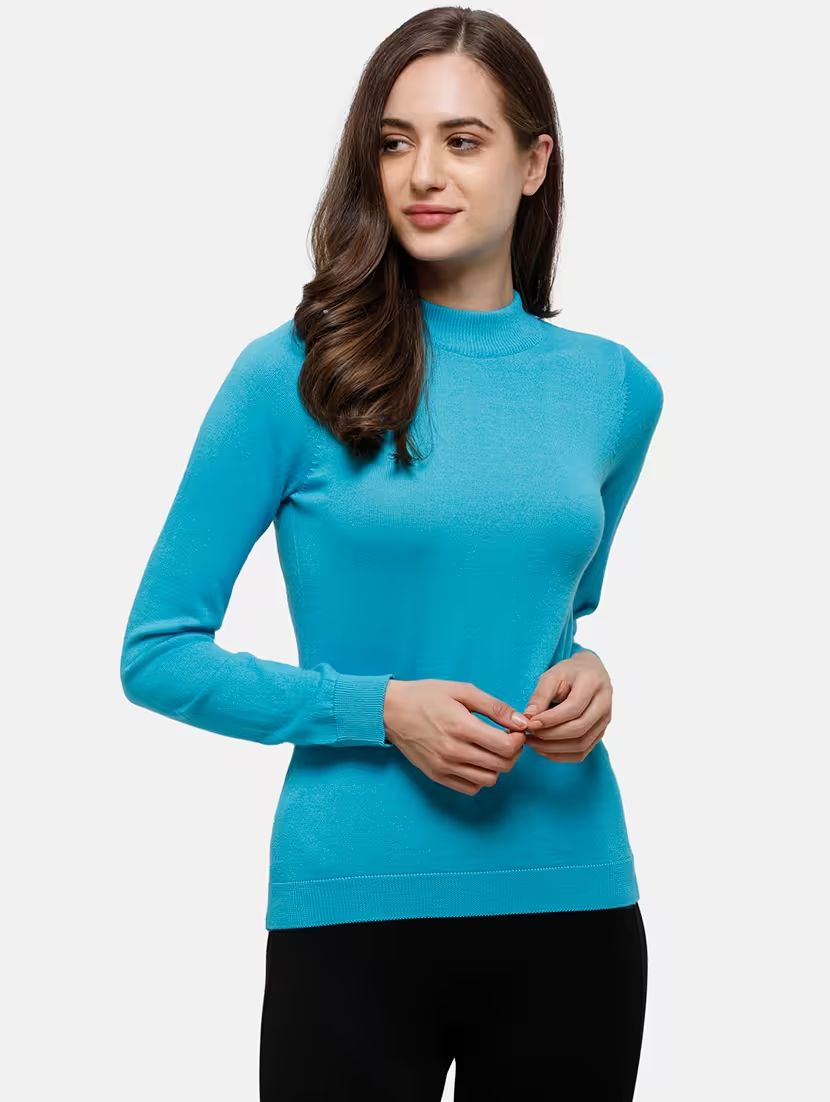 SAASHI Women&#39;s Woolen High Neck Full Sleeves