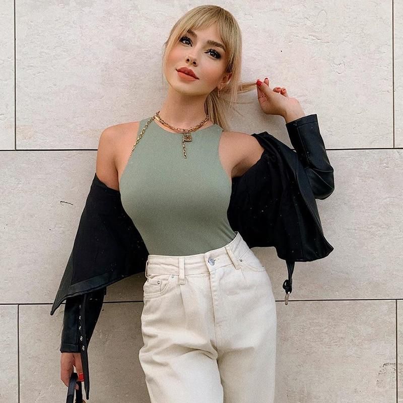 SAASHI Color green casual bodysuit