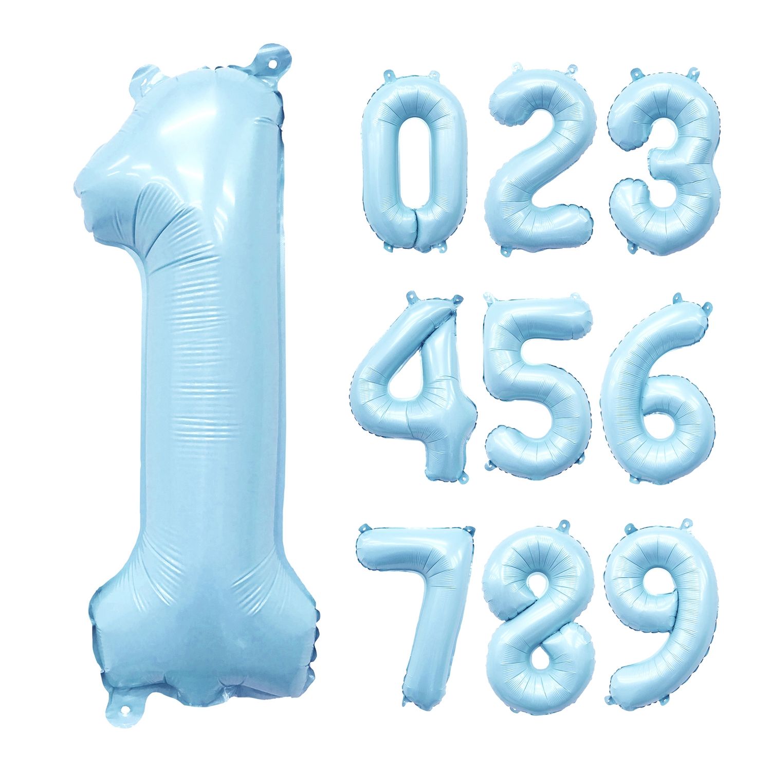 Pastel Blue Mylar Number Ballon