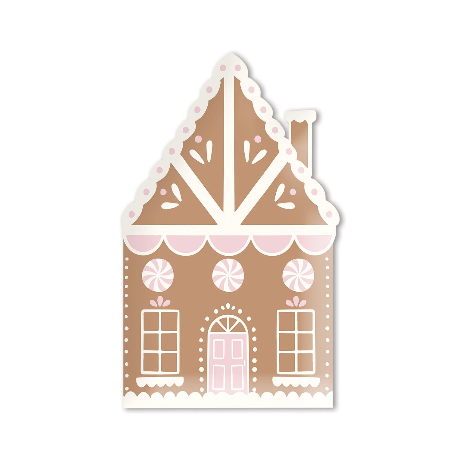 Gingerbread House Shaped Paper Plate - 8 Pk
