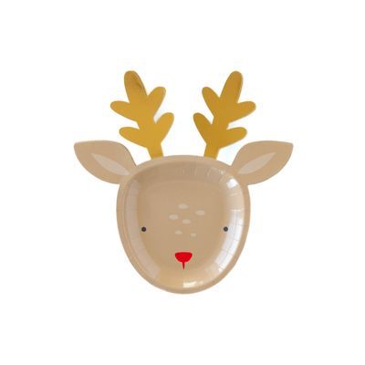 Dear Rudolph Reindeer Plate - 8 Pk