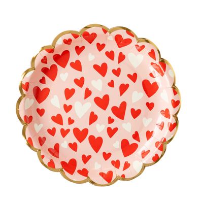 Heart Candy Scallop Valentine's Plates