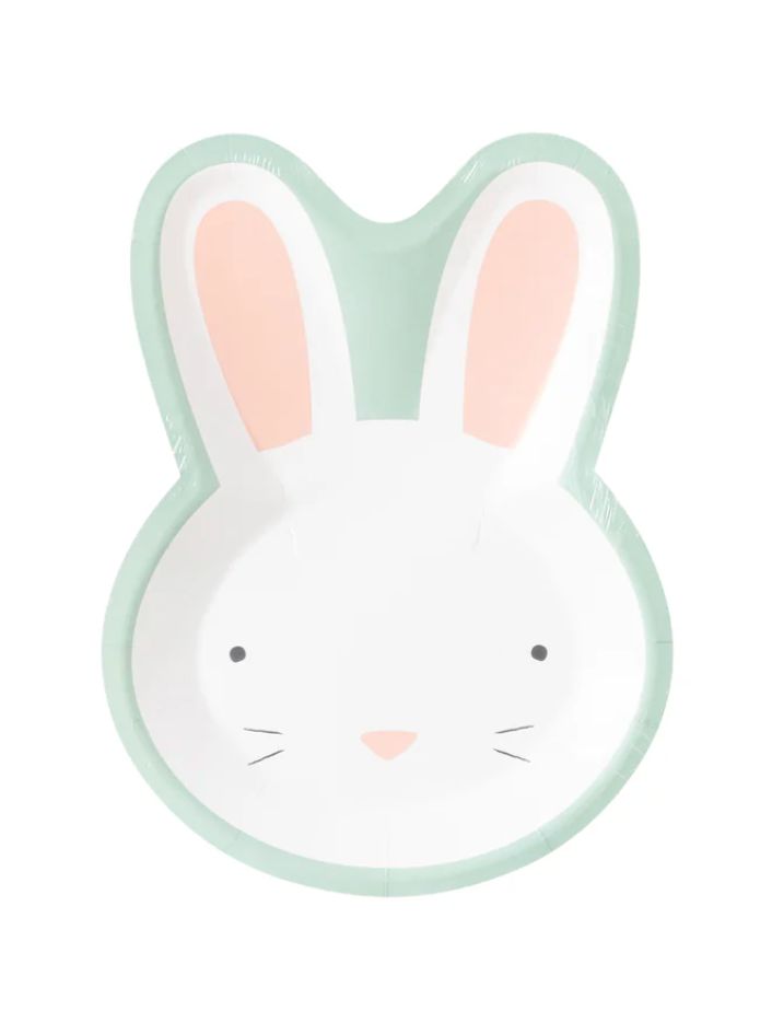 Blue Easter Bunny Shaped Plate