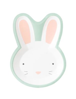 Blue Easter Bunny Shaped Plate